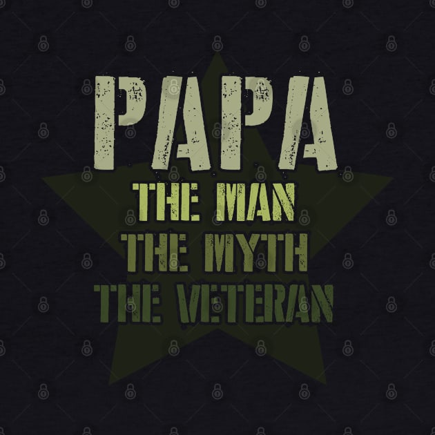 Papa the man the myth the veteran. Perfect present for mom mother dad father friend him or her by SerenityByAlex